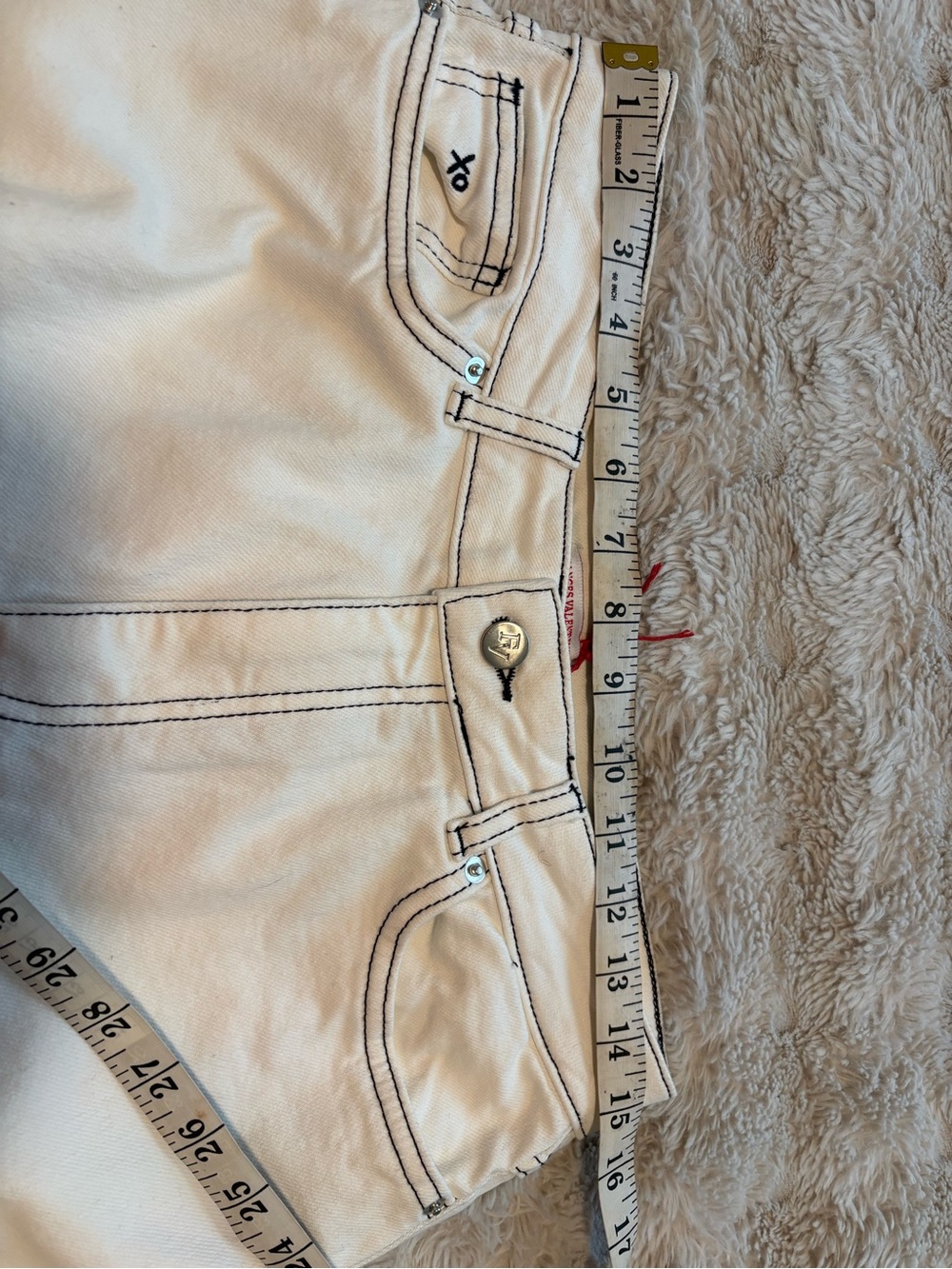 Frances Valentine Ace Wide-Leg High-Rise Women’s Jeans - Cream Size 12 - Picture 12 of 16